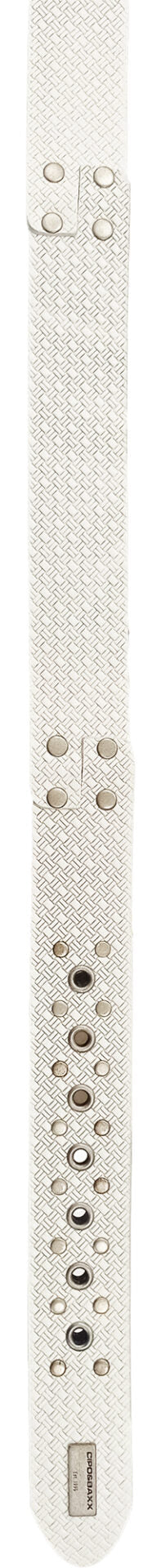 Cipo & Baxx Men's Leather Belt CG175 White
