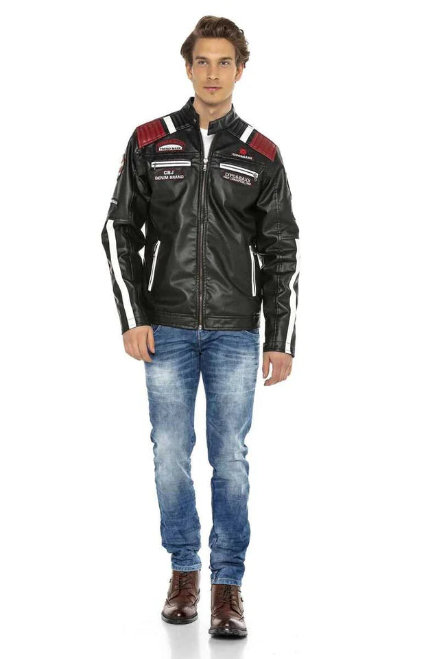 Cipo & Baxx TROPI Men's Biker Leather Jacket CJ256