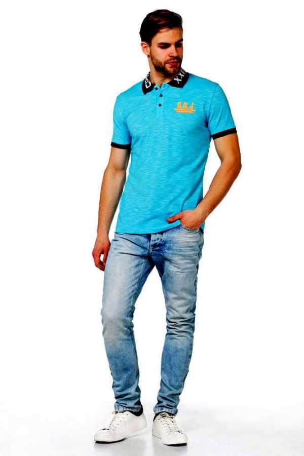 Cipo & Baxx TREKS blue men's polo t-shirt CT416
