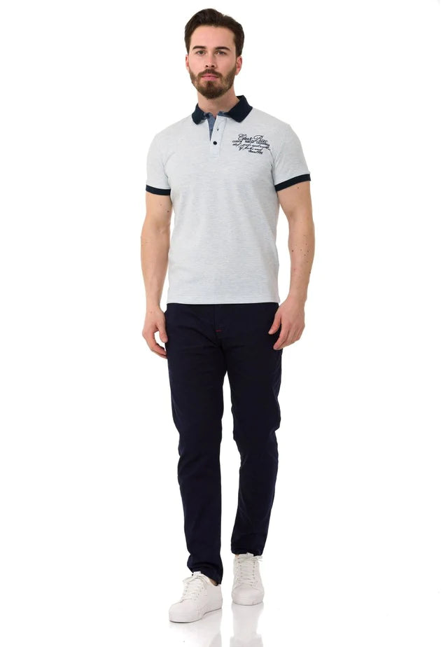 Cipo & Baxx TREKS yellow men's polo t-shirt CT416