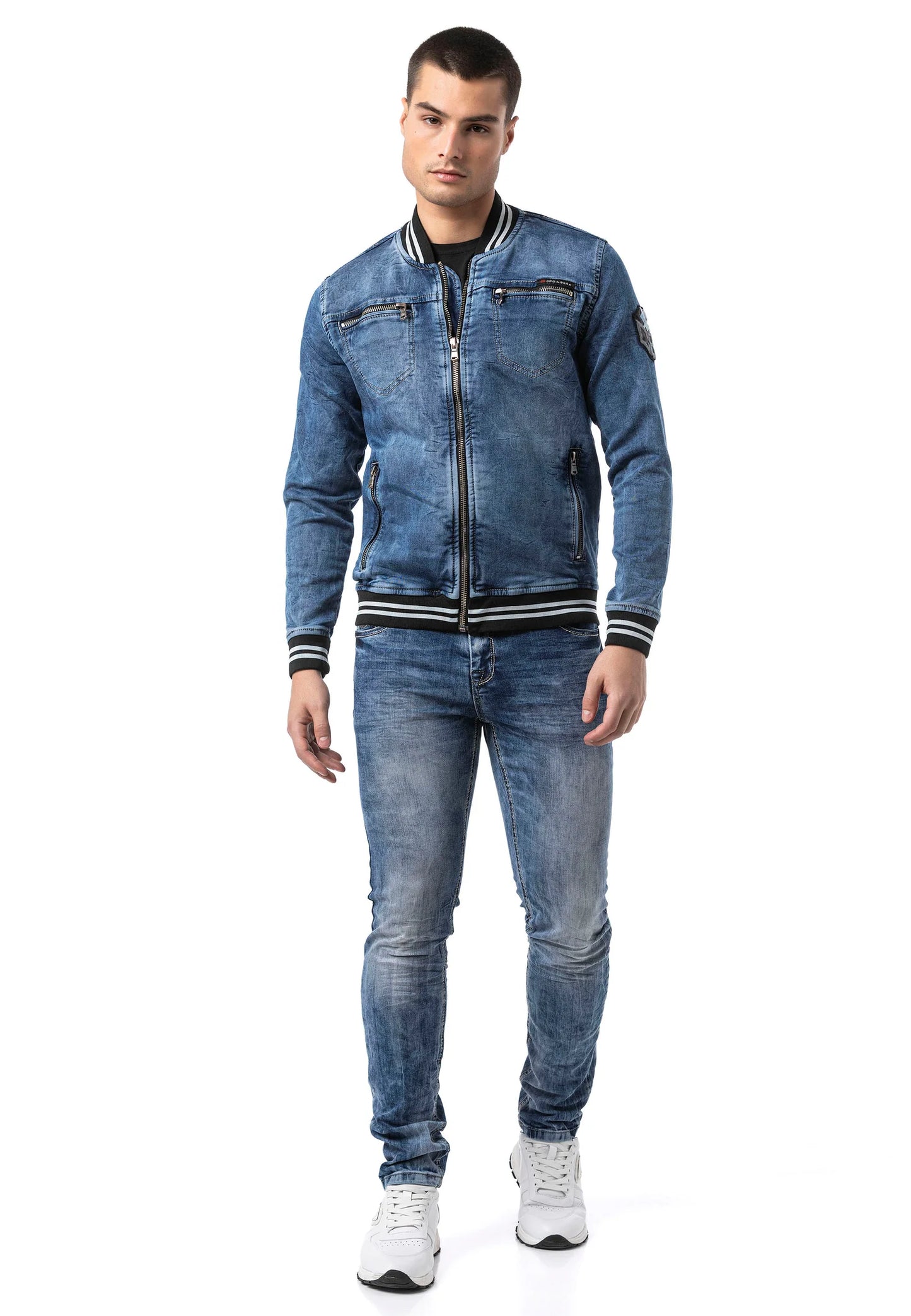 Cipo & Baxx SIMBA Men's Jeans Jacket Hooded Denim CJ301
