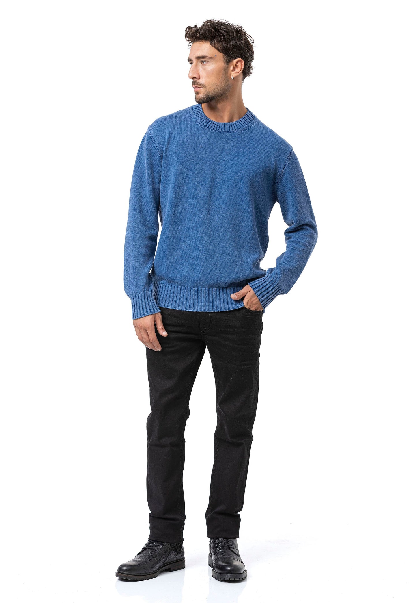 Cipo & Baxx EXETER men's sweater NAVY CP158