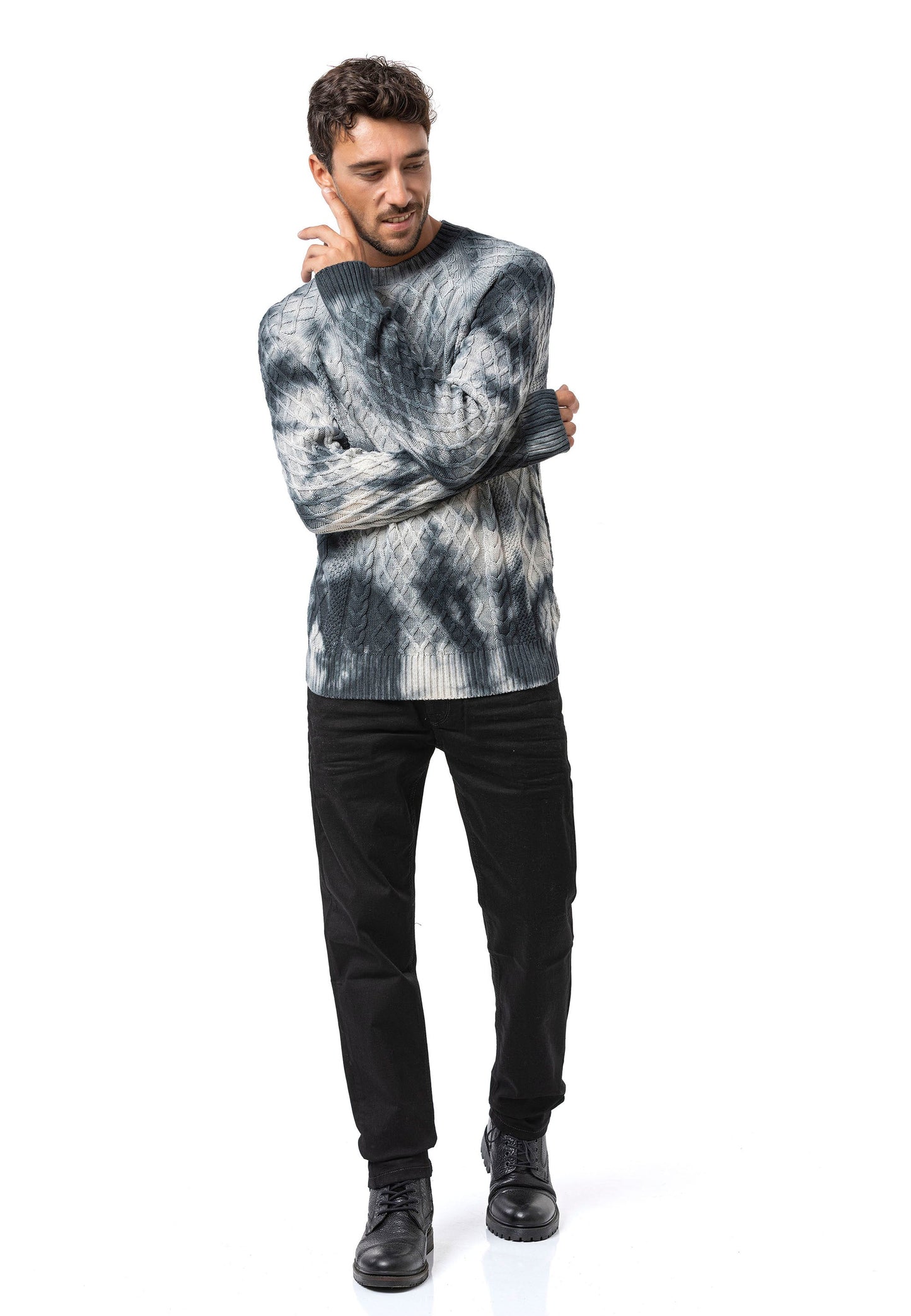 Cipo & Baxx EXETER men's sweater NAVY CP158