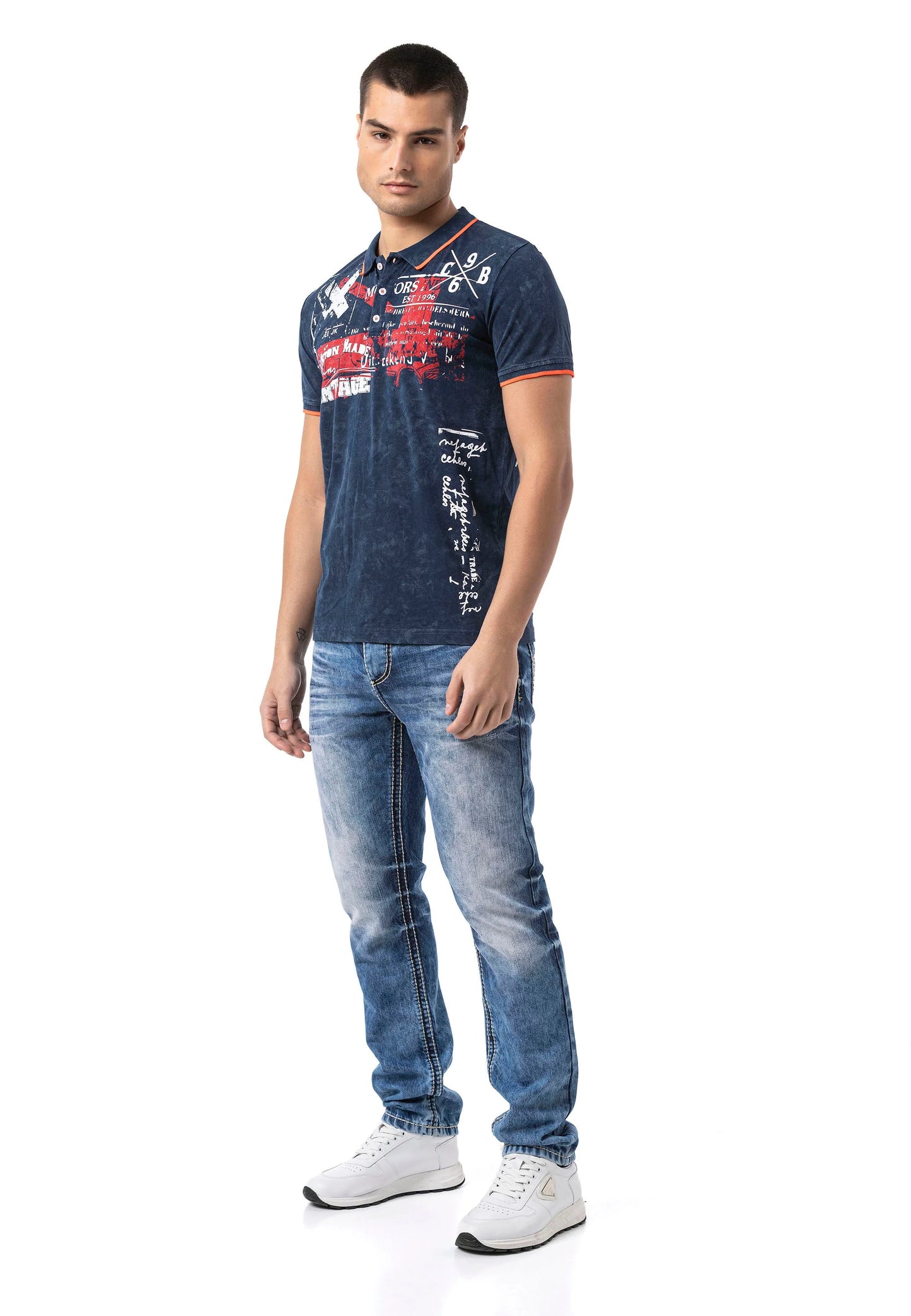 Cipo & Baxx WESTCOAST black Men's Polo T-Shirt CT381