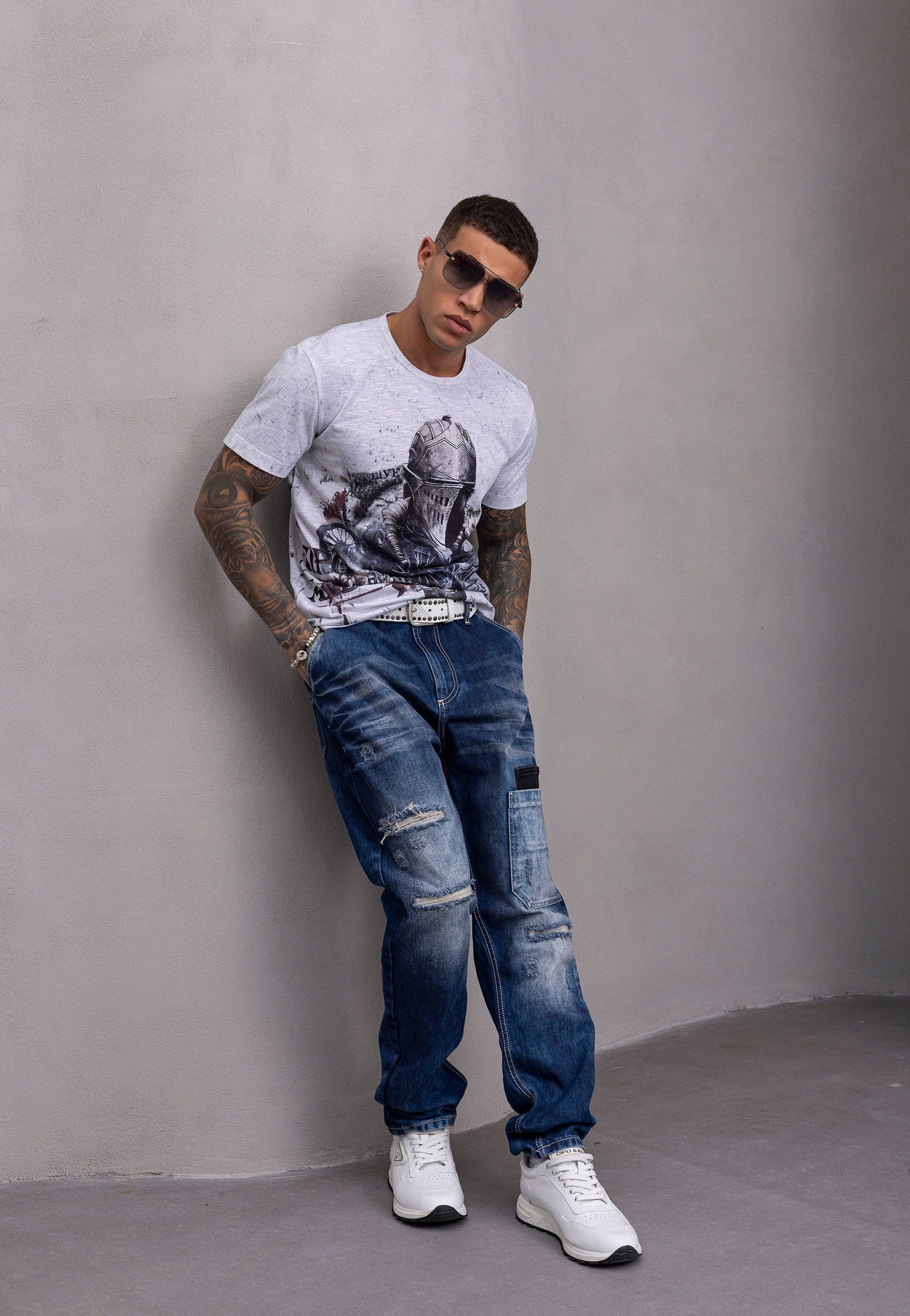 Cipo & Baxx PICARD Men's T-Shirt black CT395