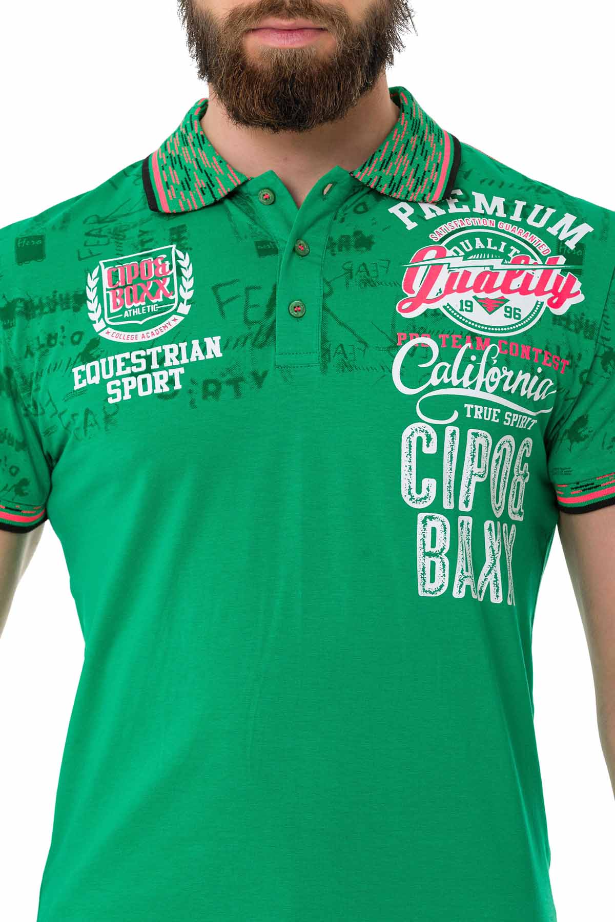 Cipo & Baxx MARINE GREEN Men's Polo T-Shirt CT738