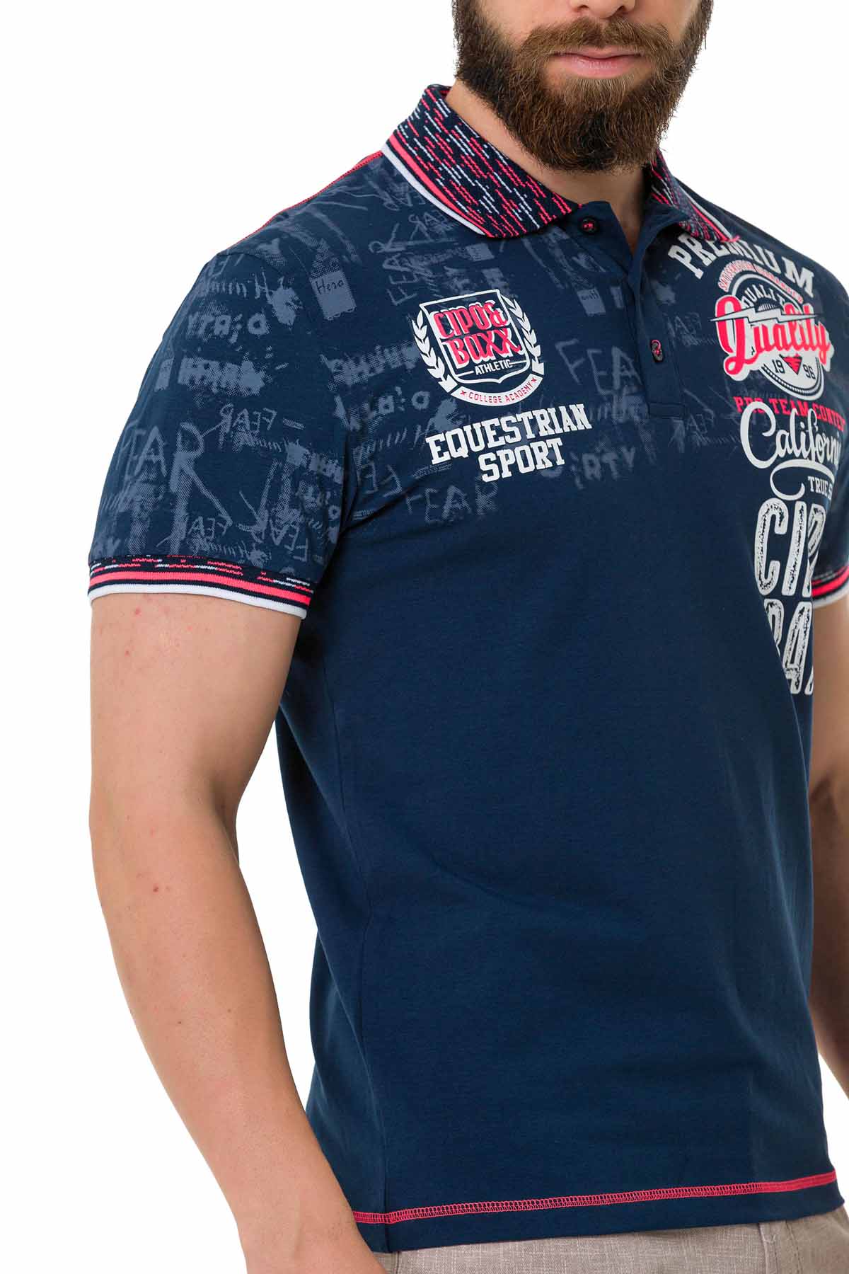 Cipo & Baxx MARINE D-Blue Men's Polo T-Shirt CT738