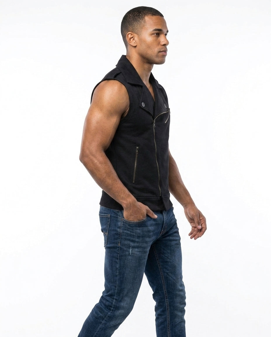 Cipo &amp; Baxx RYM Men's Vest Jacket Denim CW104