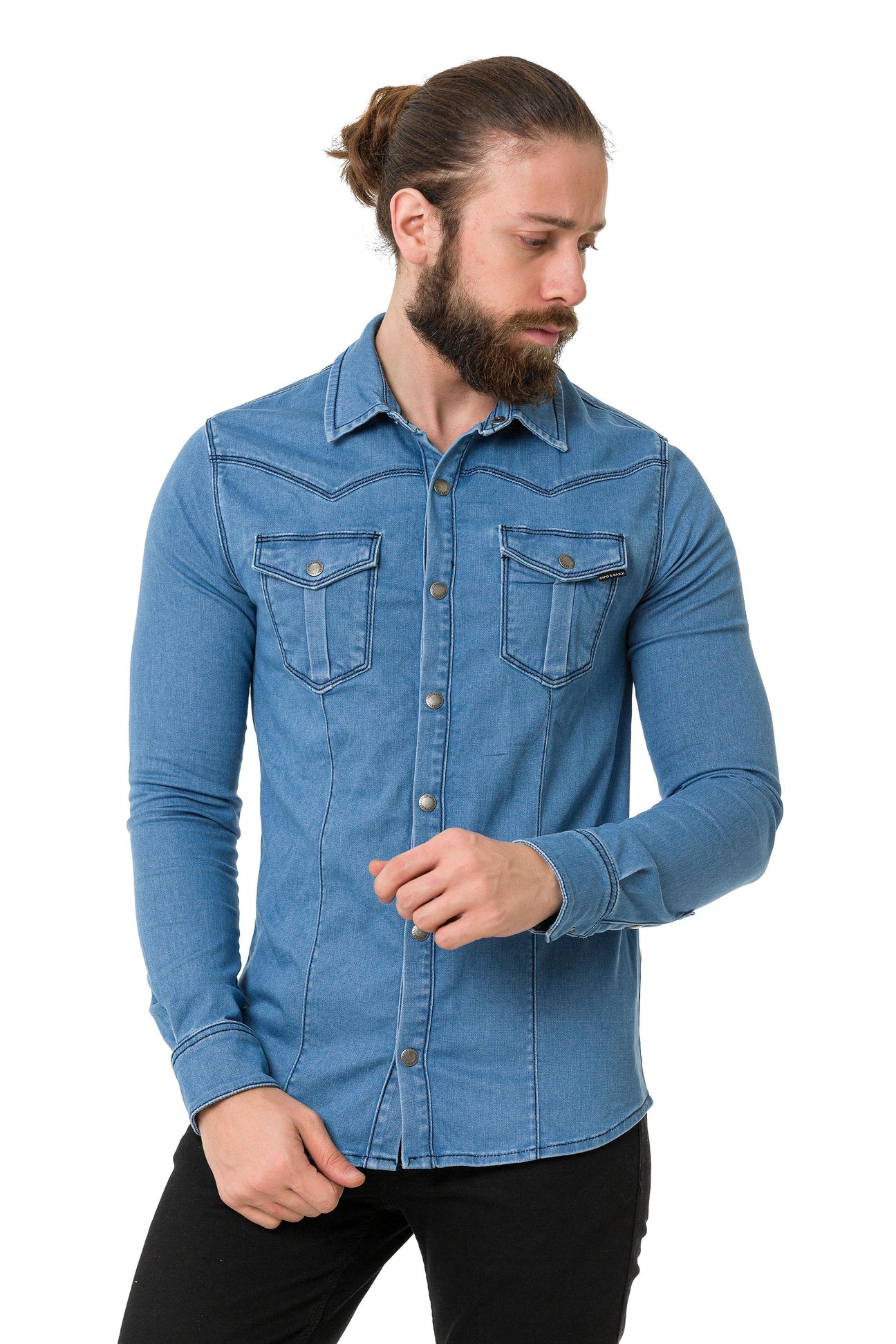 Cipo &amp; Baxx SOREN men's denim shirt CH189