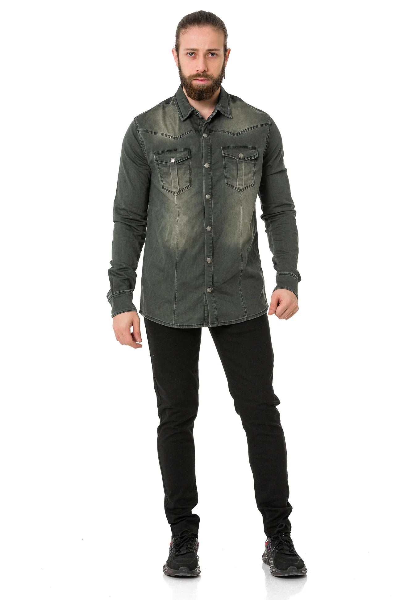 Cipo &amp; Baxx ETAN men's denim shirt CH189