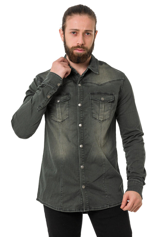 Cipo &amp; Baxx ETAN men's denim shirt CH189