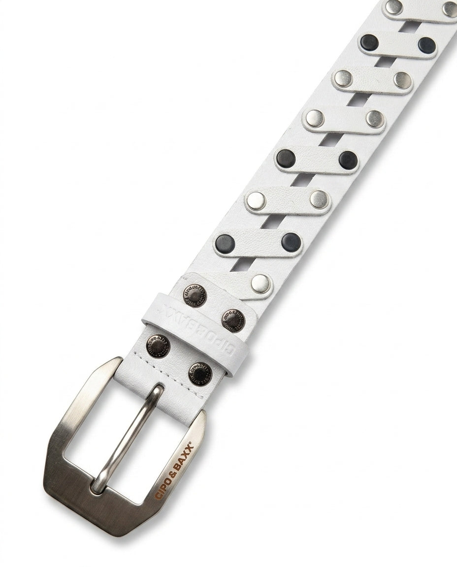 Cipo &amp; Baxx Men's Leather Belt CG174 Black 