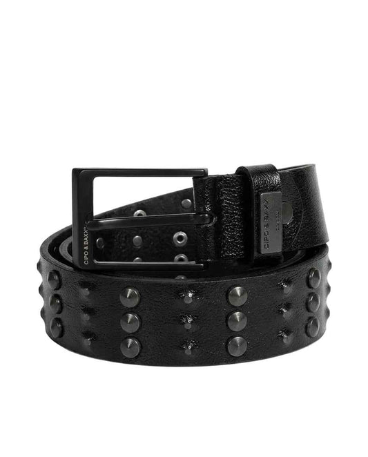 Cipo & Baxx Herren Leder Gürtel Nieten CG122