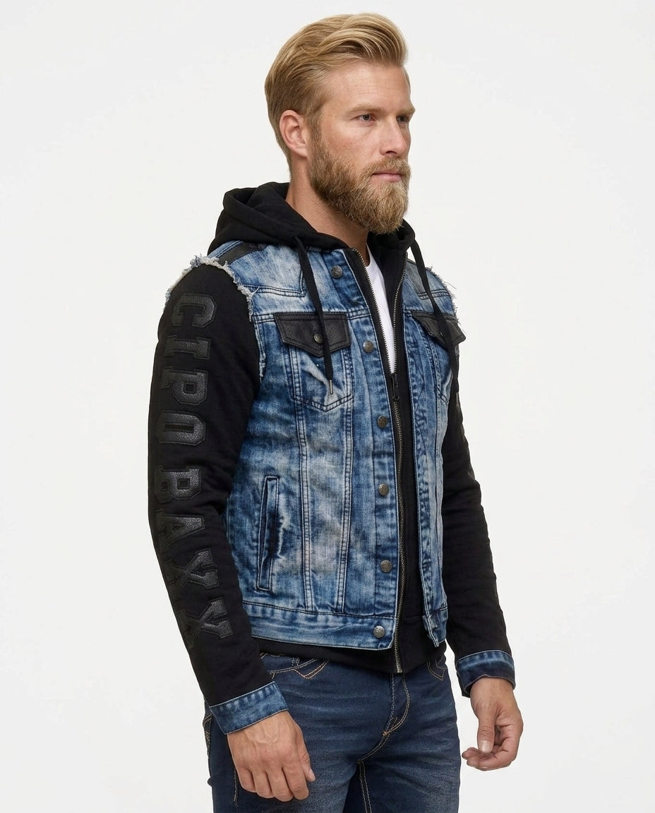 Cipo &amp; Baxx IOWA Men's Jeans Jacket Vest Denim Hoodie CJ154