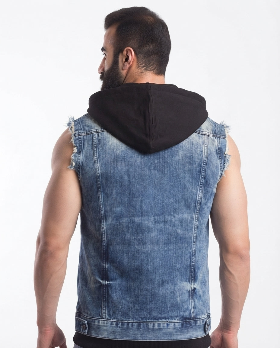 Cipo &amp; Baxx RYM Men's Vest Jacket Denim CW104