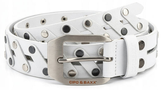 Cipo &amp; Baxx Men's Leather Belt CG174 Black 