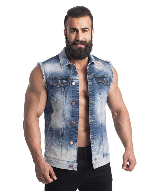 Cipo &amp; Baxx RYM Men's Vest Jacket Denim CW104