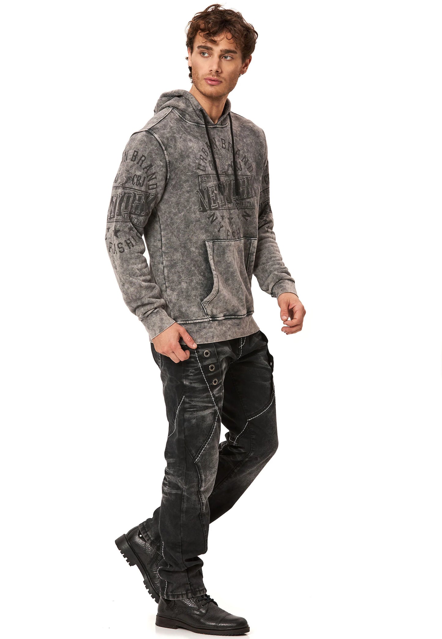 Cipo & Baxx GOA Herren Kapuzen Sweatshirt black CL596