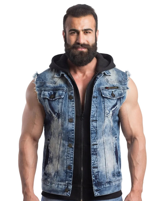 Cipo &amp; Baxx RYM Men's Vest Jacket Denim CW104