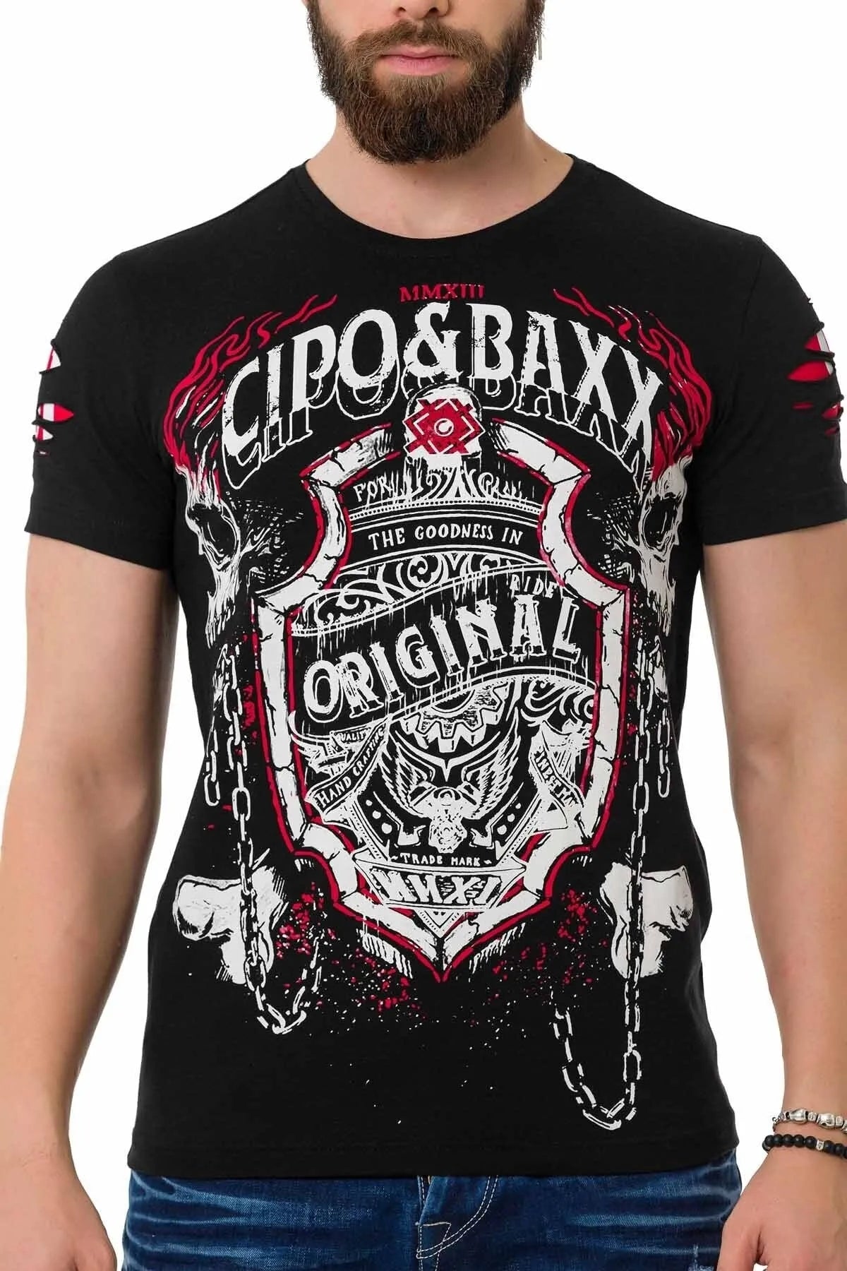 Cipo & Baxx ILLYA Herren black T-Shirt CT772