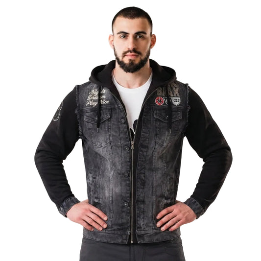 Cipo &amp; Baxx EASTWOOD Men's Jeans Jacket Vest Denim CJ185