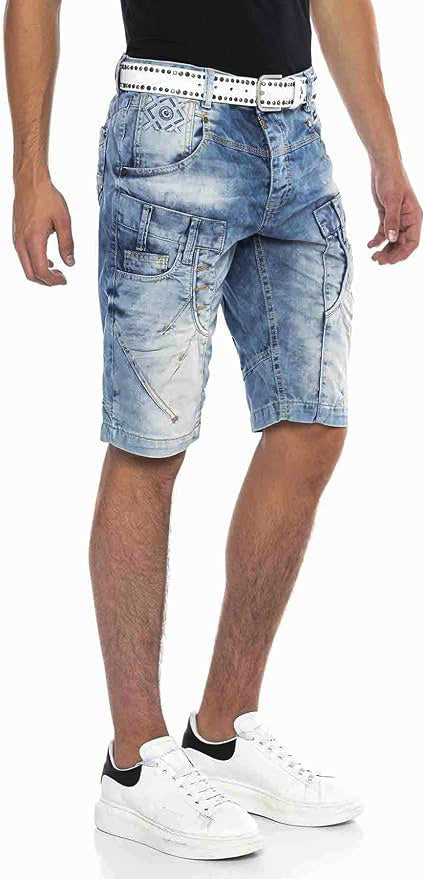 Cipo &amp; Baxx FARGO Men's Short Jeans Denim CK229