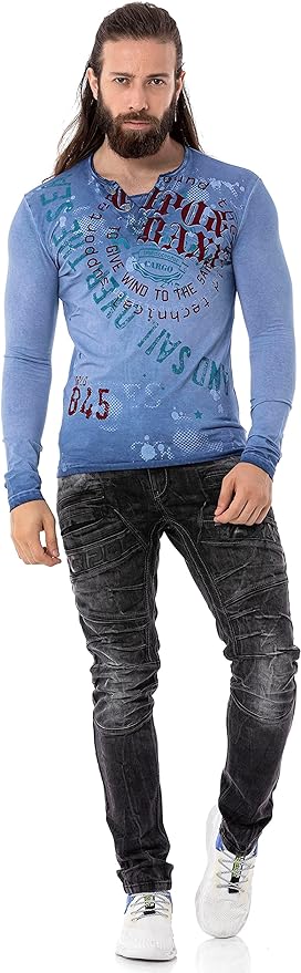 Cipo & Baxx RENE Herren Shirt Blau CL512