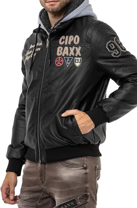 Cipo &amp; Baxx JETFORCE Men's Leather Jacket Vest Denim CM125