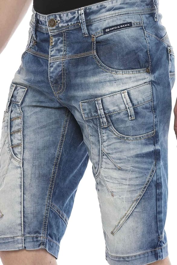 Cipo & Baxx MEILS Herren Kurze Jeans Denim CK198