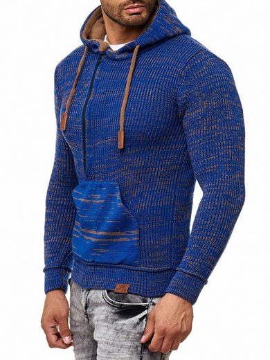 Rusty Neal Herren Strickpullover Kapuzensweatshirt sax