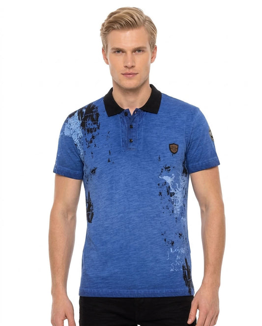 Cipo & Baxx SHOGUN Herren Polo T-Shirt CT798 blau