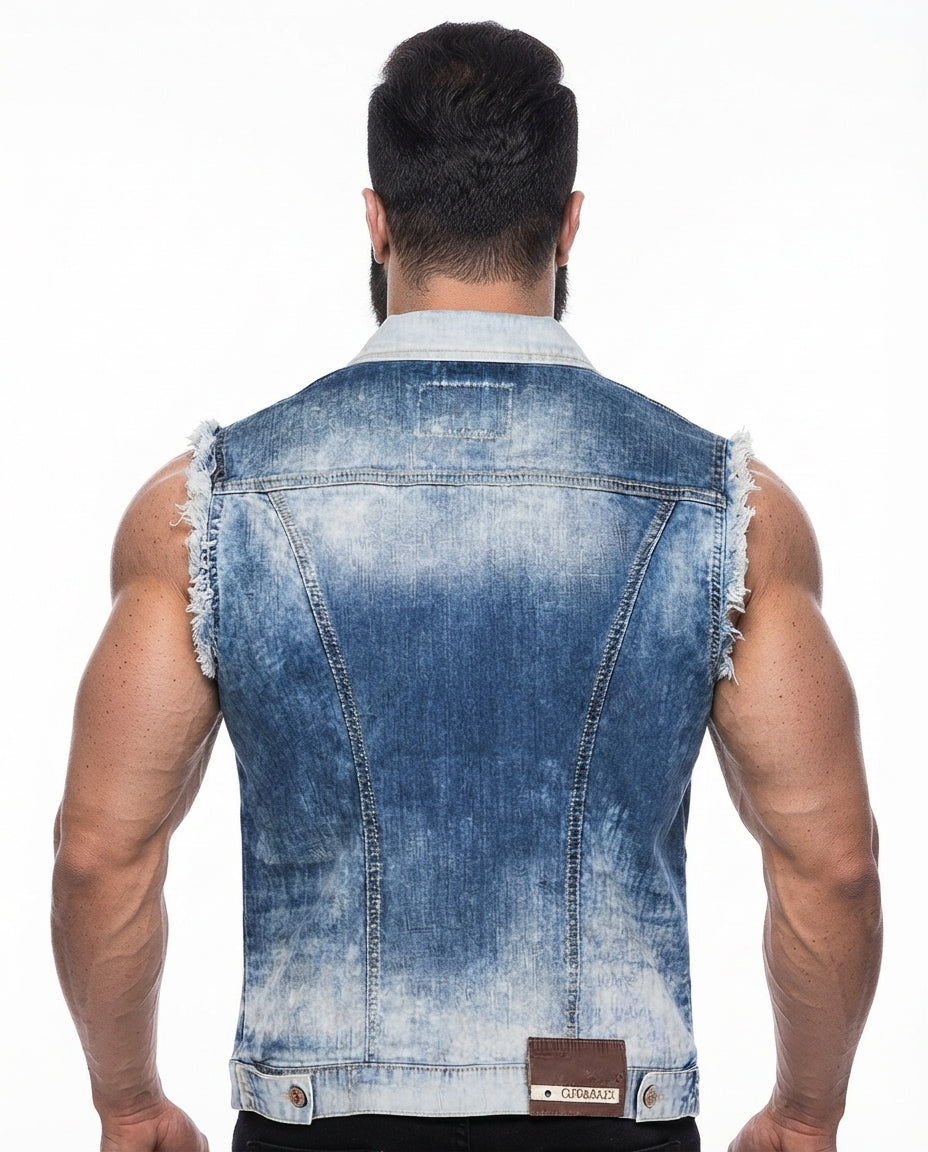 Cipo &amp; Baxx RYM Men's Vest Jacket Denim CW104