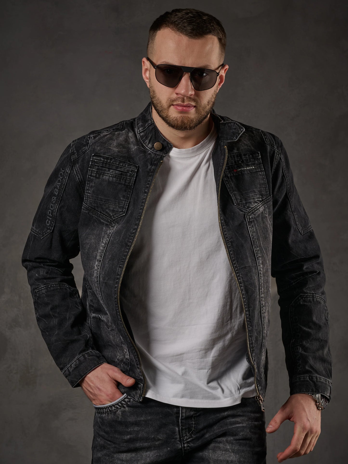Cipo &amp; Baxx LUCA Men's Jeans Jacket Denim CJ291