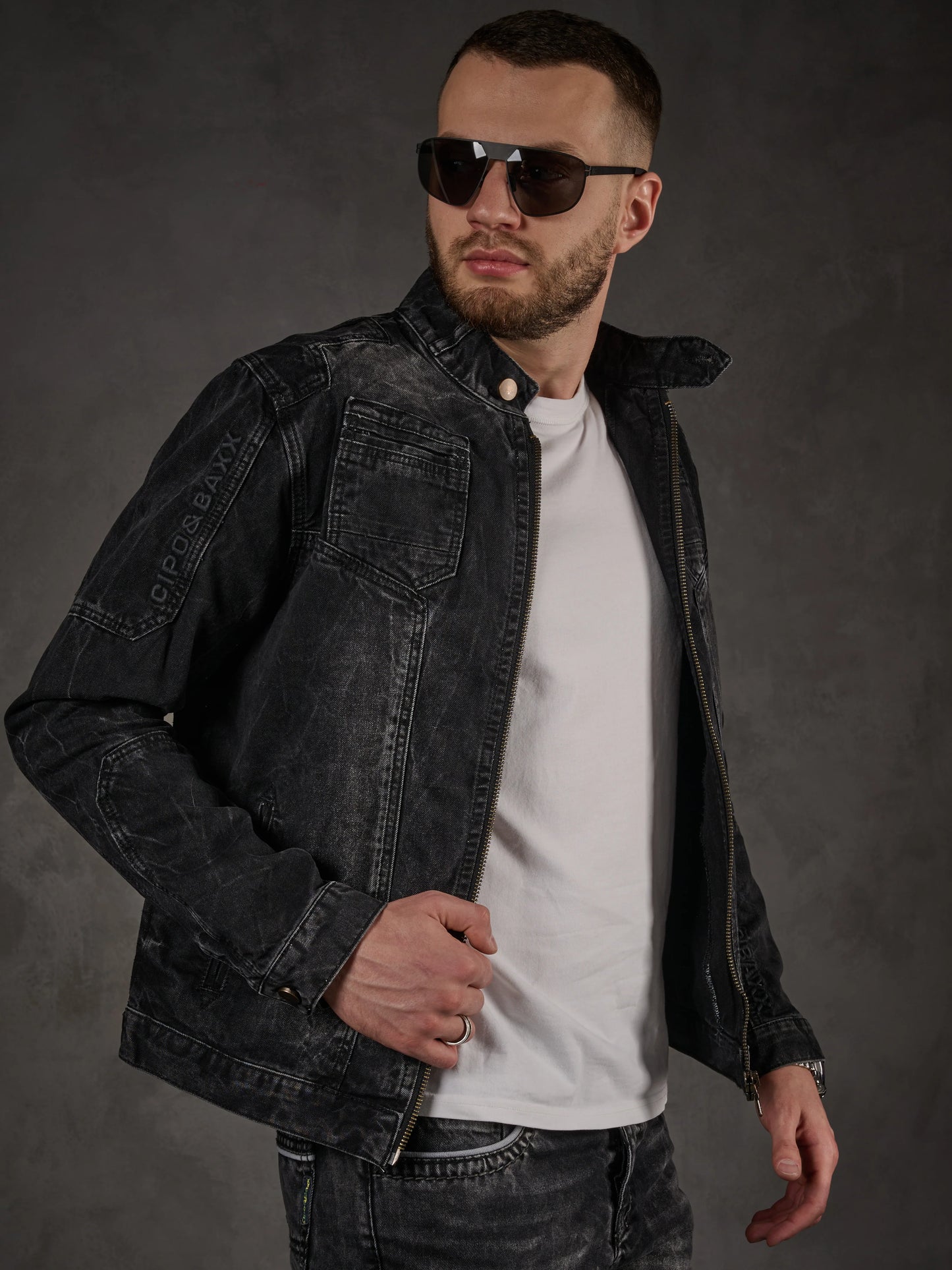Cipo &amp; Baxx LUCA Men's Jeans Jacket Denim CJ291
