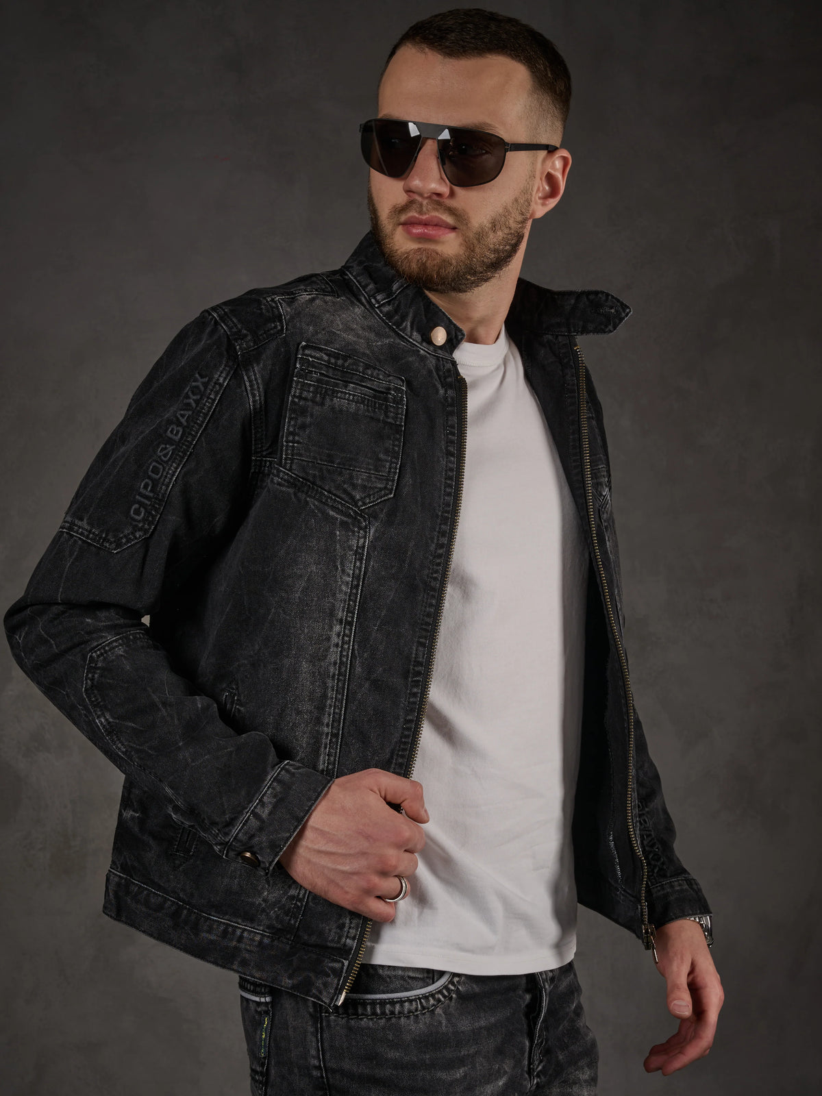Cipo &amp; Baxx LUCA Men's Jeans Jacket Denim CJ291