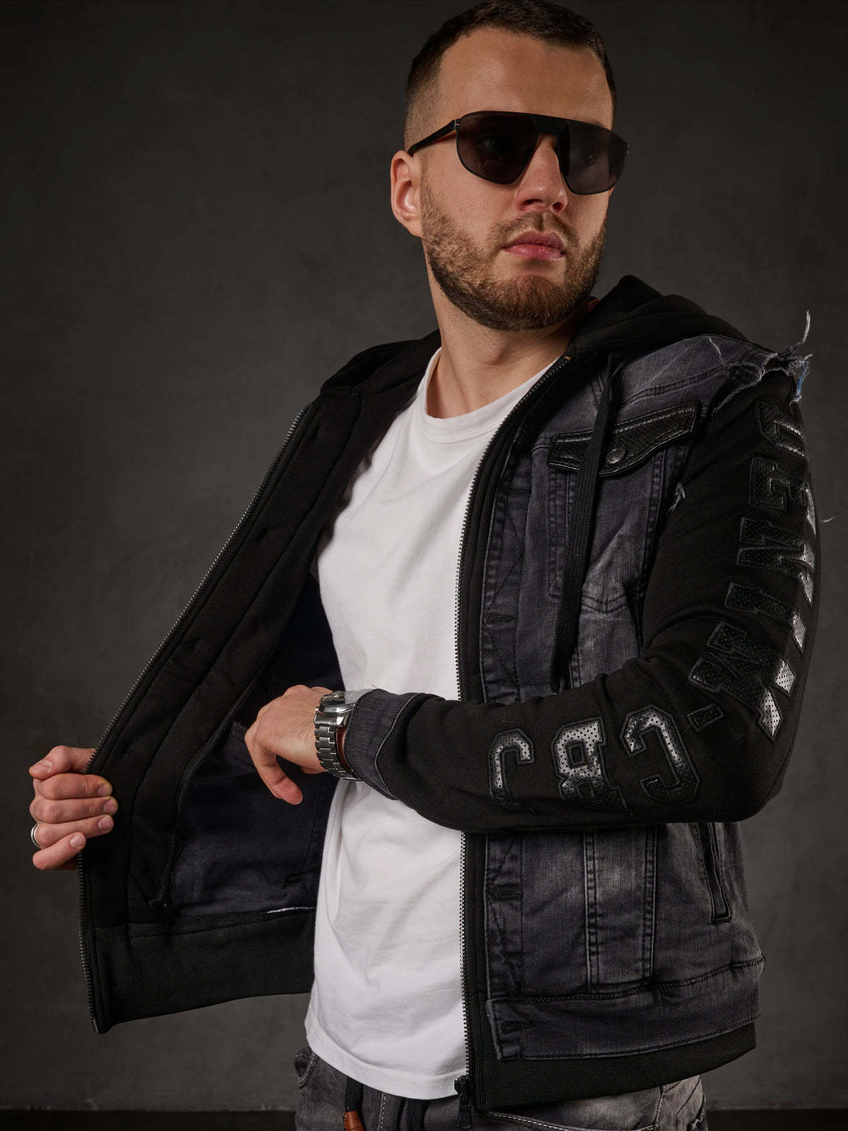 Cipo & Baxx BLACKPOOL Herren Jeans Jacke Weste Denim CJ155