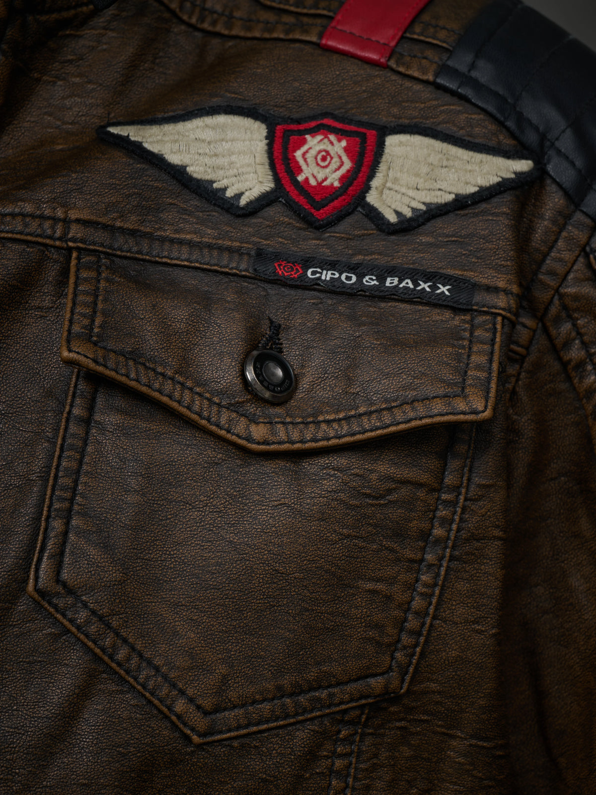 Cipo & Baxx Men's Biker Leather Jacket TROPI CJ304