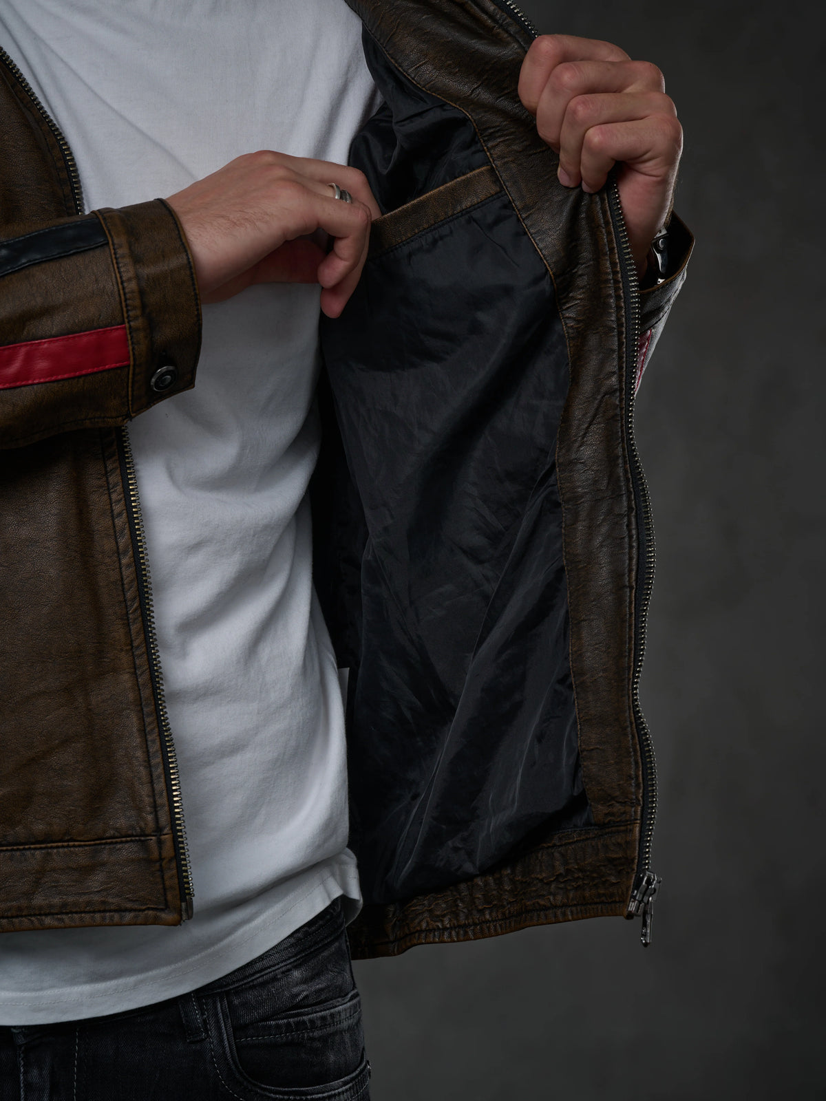 Cipo & Baxx Men's Biker Leather Jacket TROPI CJ304