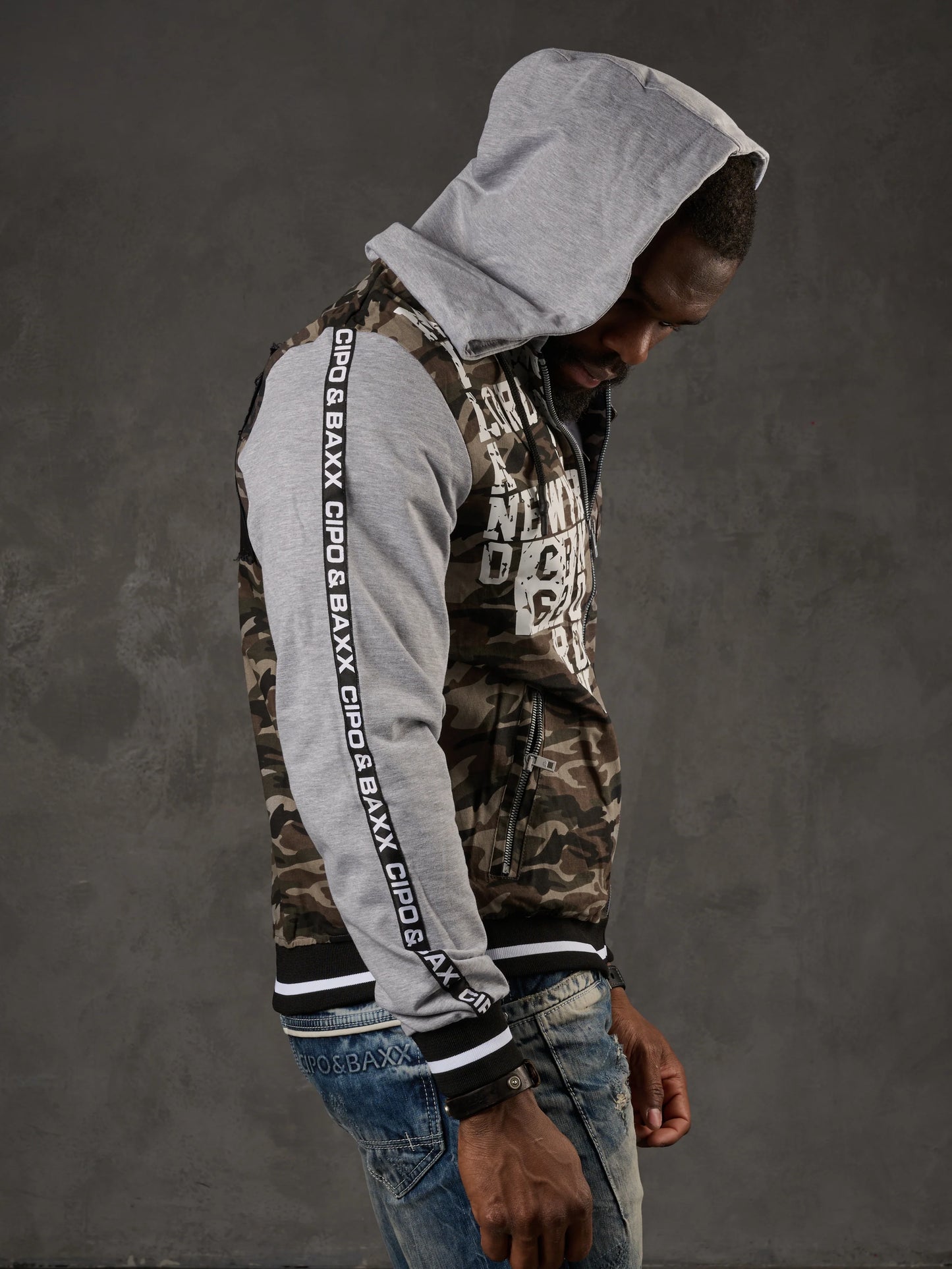 Cipo &amp; Baxx DIPRO Men's Jacket Vest Denim Hoodie CJ215