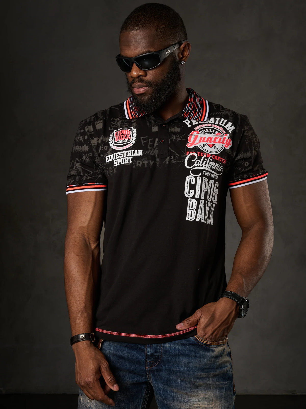 Cipo & Baxx MARINE black Herren Polo T-Shirt CT738 - Persvision