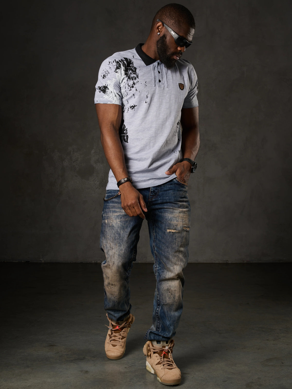 Cipo &amp; Baxx WESTCOAST black Men's Polo T-Shirt CT381
