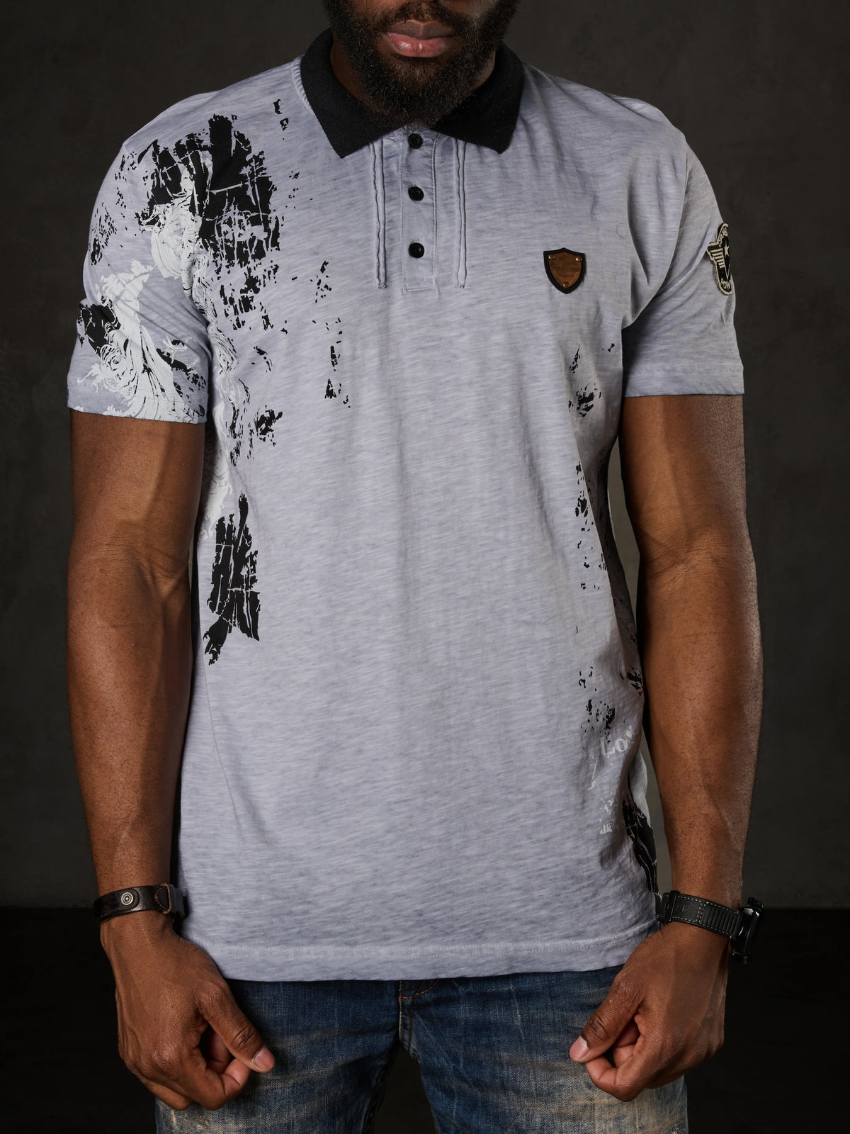 Cipo &amp; Baxx WESTCOAST black Men's Polo T-Shirt CT381