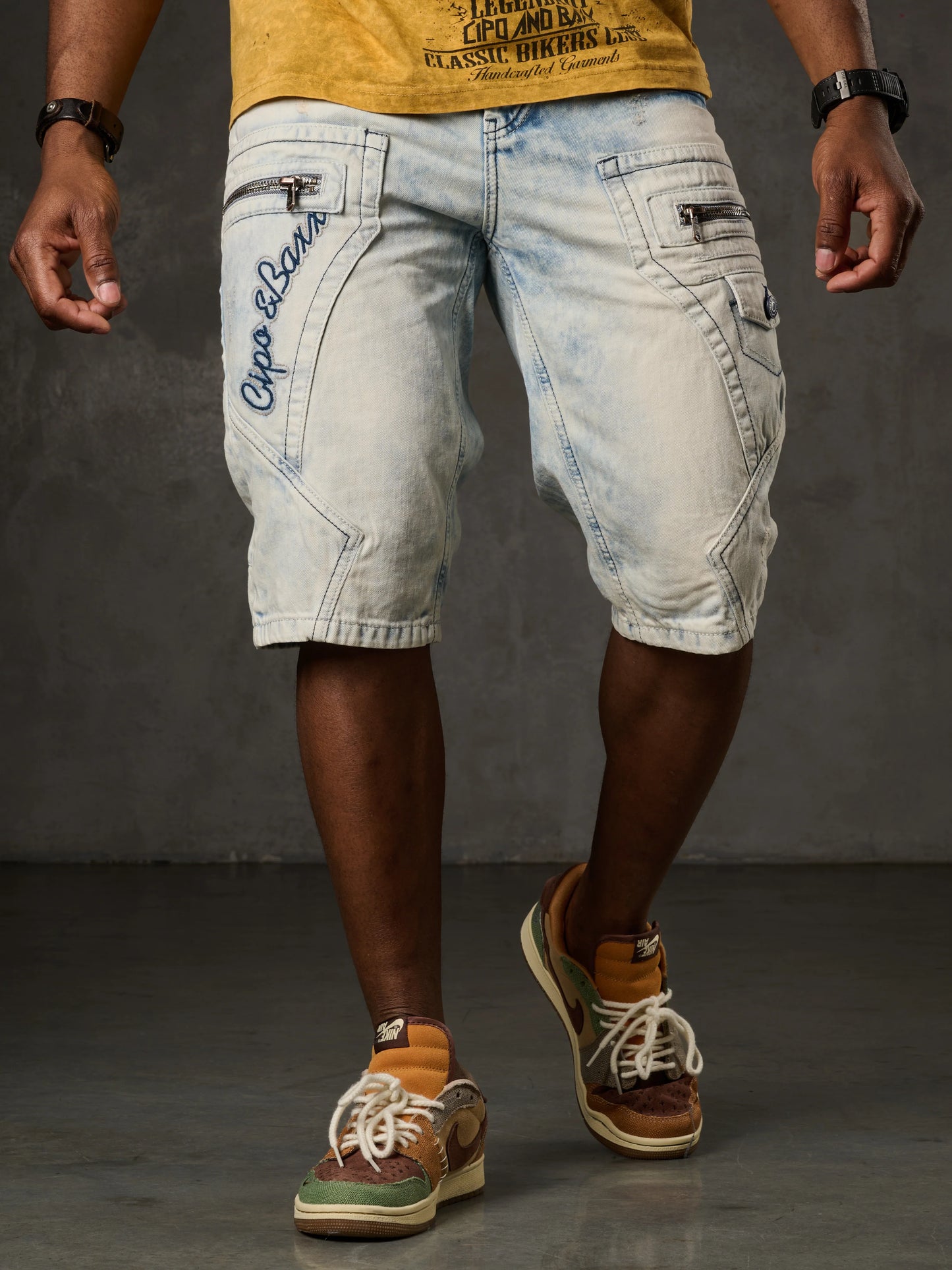 Cipo &amp; Baxx LOUIS men's short jeans denim CK131