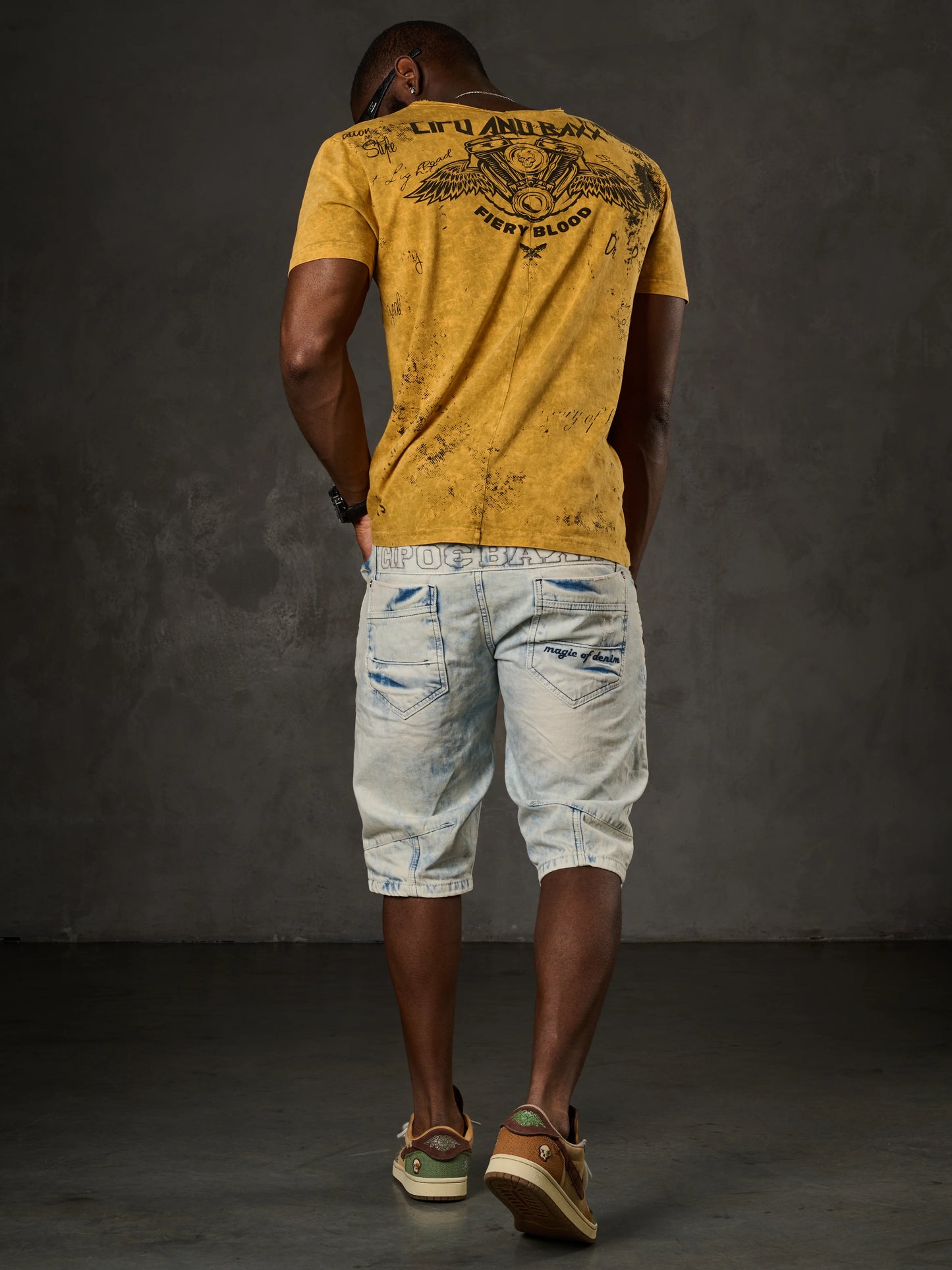 Cipo &amp; Baxx LOUIS men's short jeans denim CK131