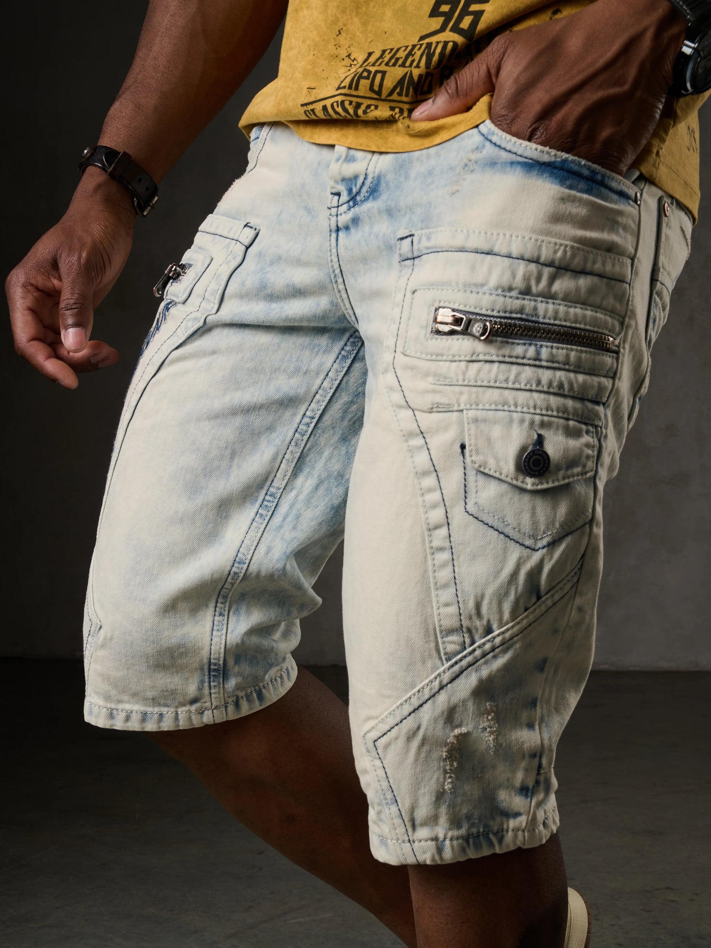 Cipo &amp; Baxx LOUIS men's short jeans denim CK131