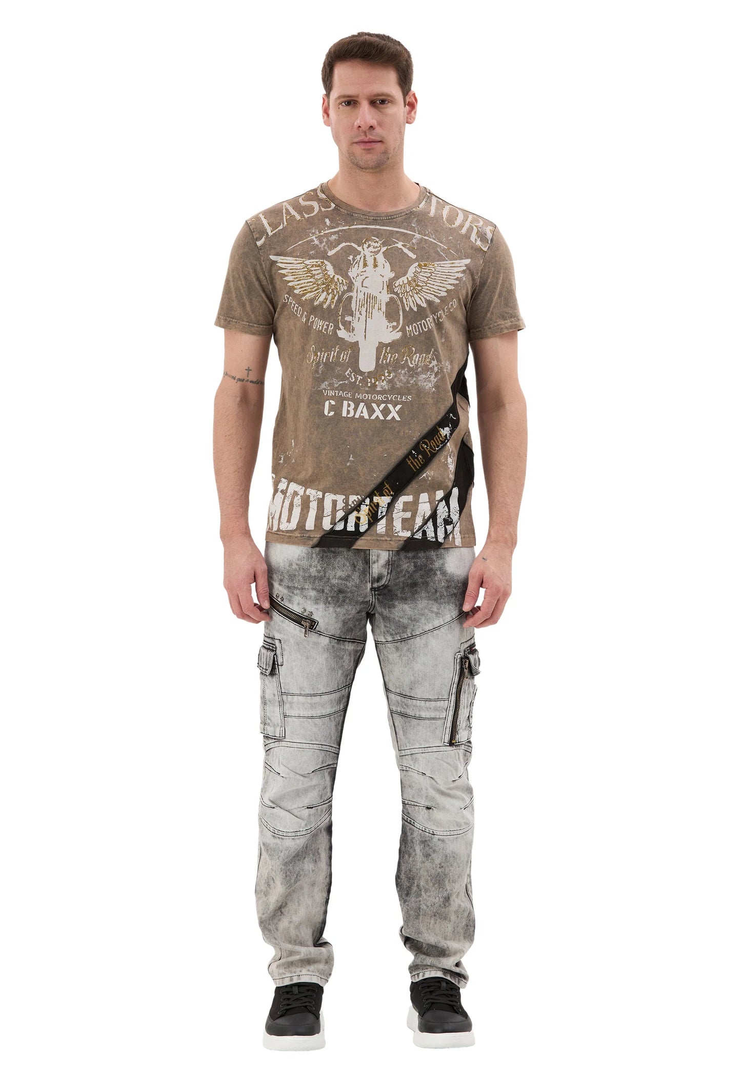 Cipo & Baxx TROY Herren cargo grau  Jeans Denim CD679