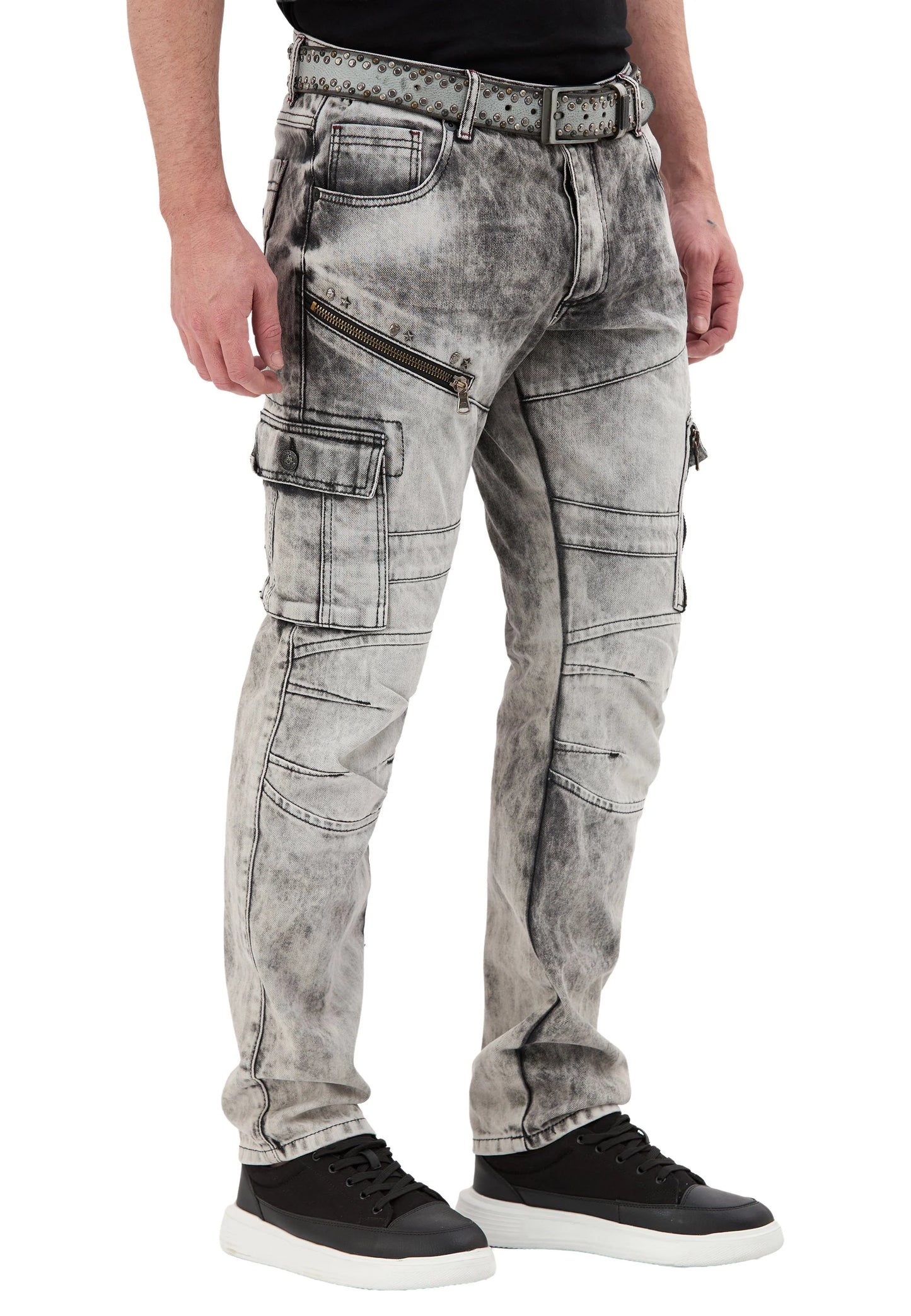Cipo & Baxx TROY Herren cargo grau  Jeans Denim CD679