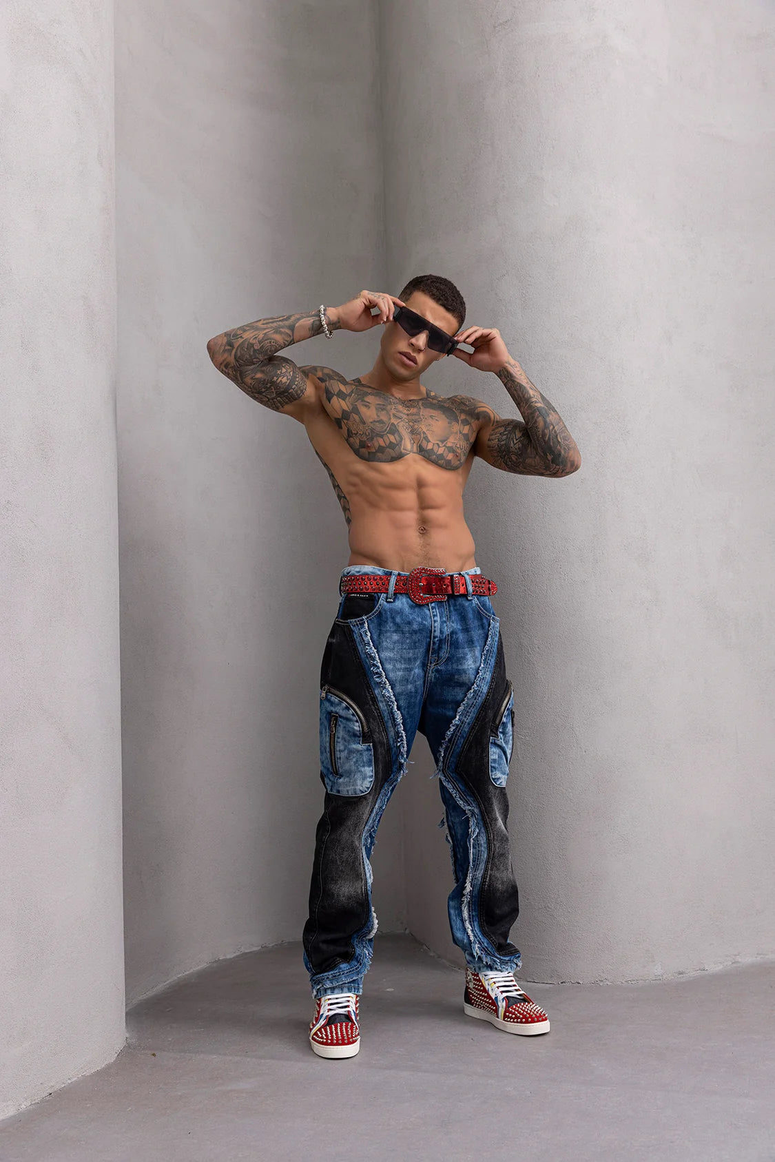 Cipo & Baxx BULLY Herren Cargo Loose‑Fit Jeans Denim CD909 - Persvision