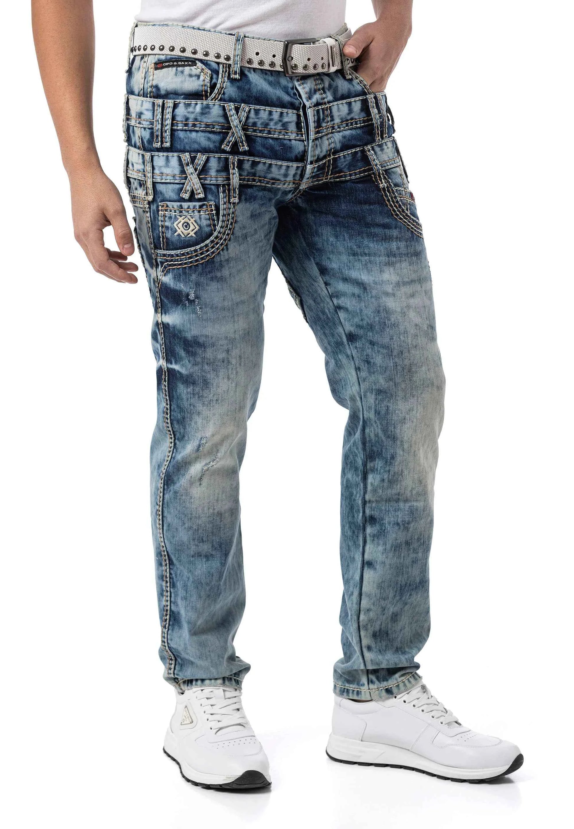 Cipo & Baxx DIA Herren Straight‑Fit Jeans Denim CD910