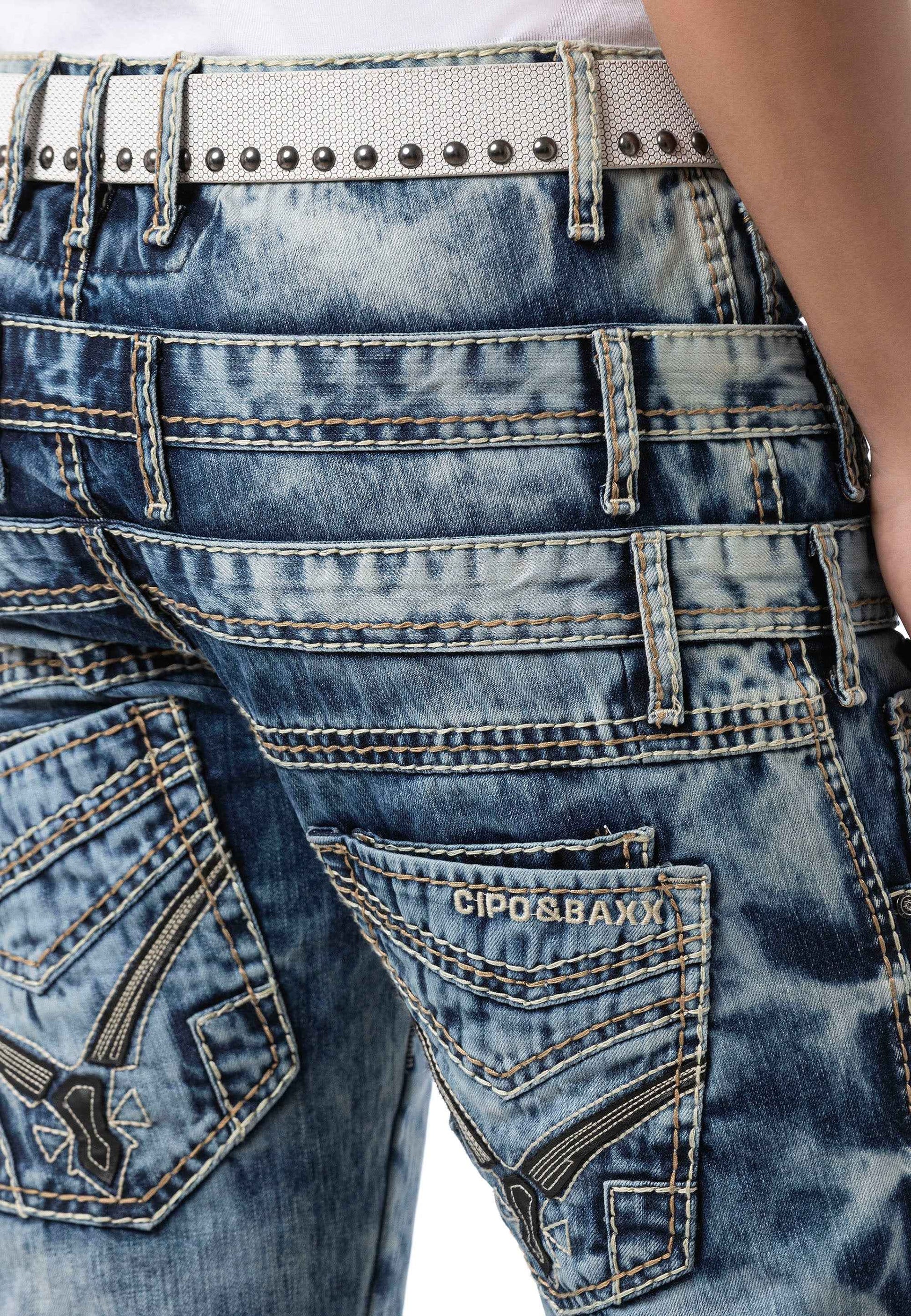 Cipo & Baxx DIA Herren Straight‑Fit Jeans Denim CD910